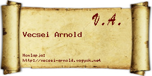 Vecsei Arnold névjegykártya