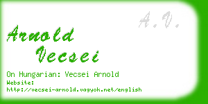 arnold vecsei business card